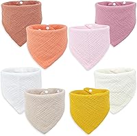 Vista 8 de Baberos de muselina para bebés, baberos para babero de dentición para bebé niña o niño de muselina de algodón