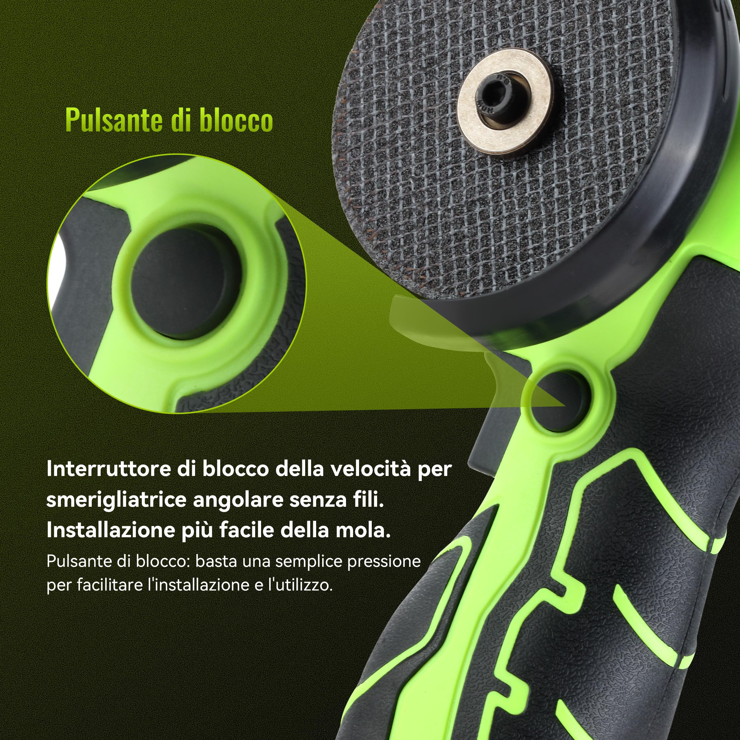 DEWINNER Smerigliatrice Angolare Senza Fili 19 500 RPM - Fresatrice 76mm, 2 Batterie 2000mAh, 6 Dischi di Taglio e Valigetta di Trasporto - Per Molatura, Lucidatura, Taglio