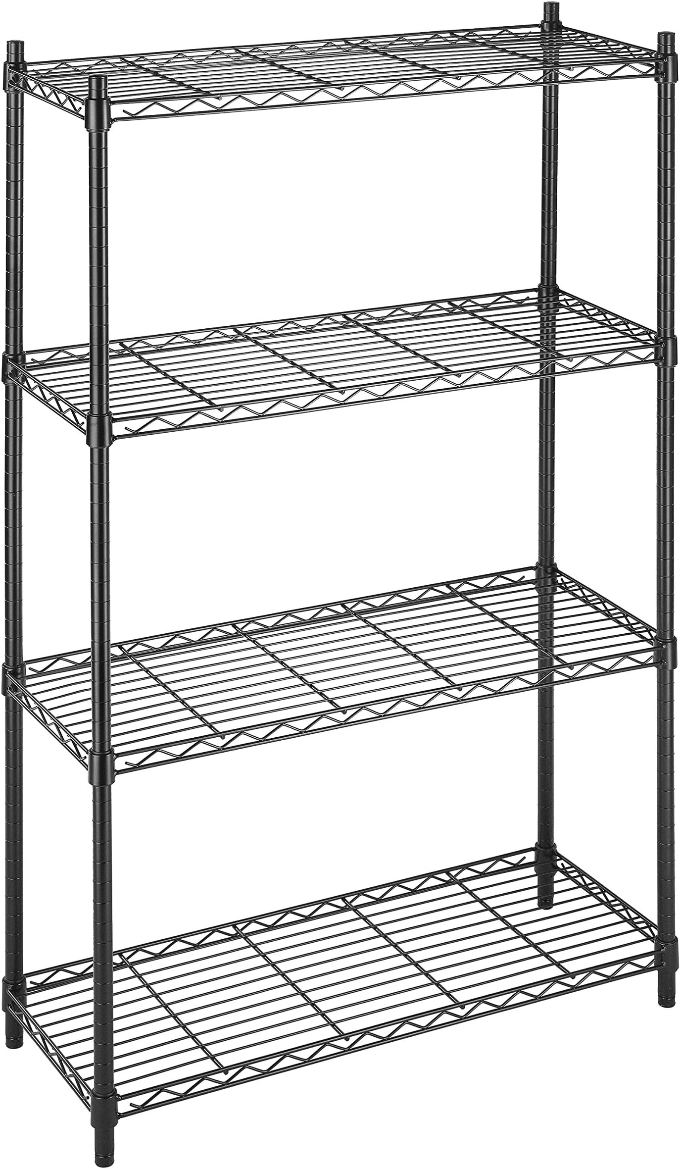 WhitmorEpoxy Coated Metal Supreme 4-Tier Shelving Unit, Black