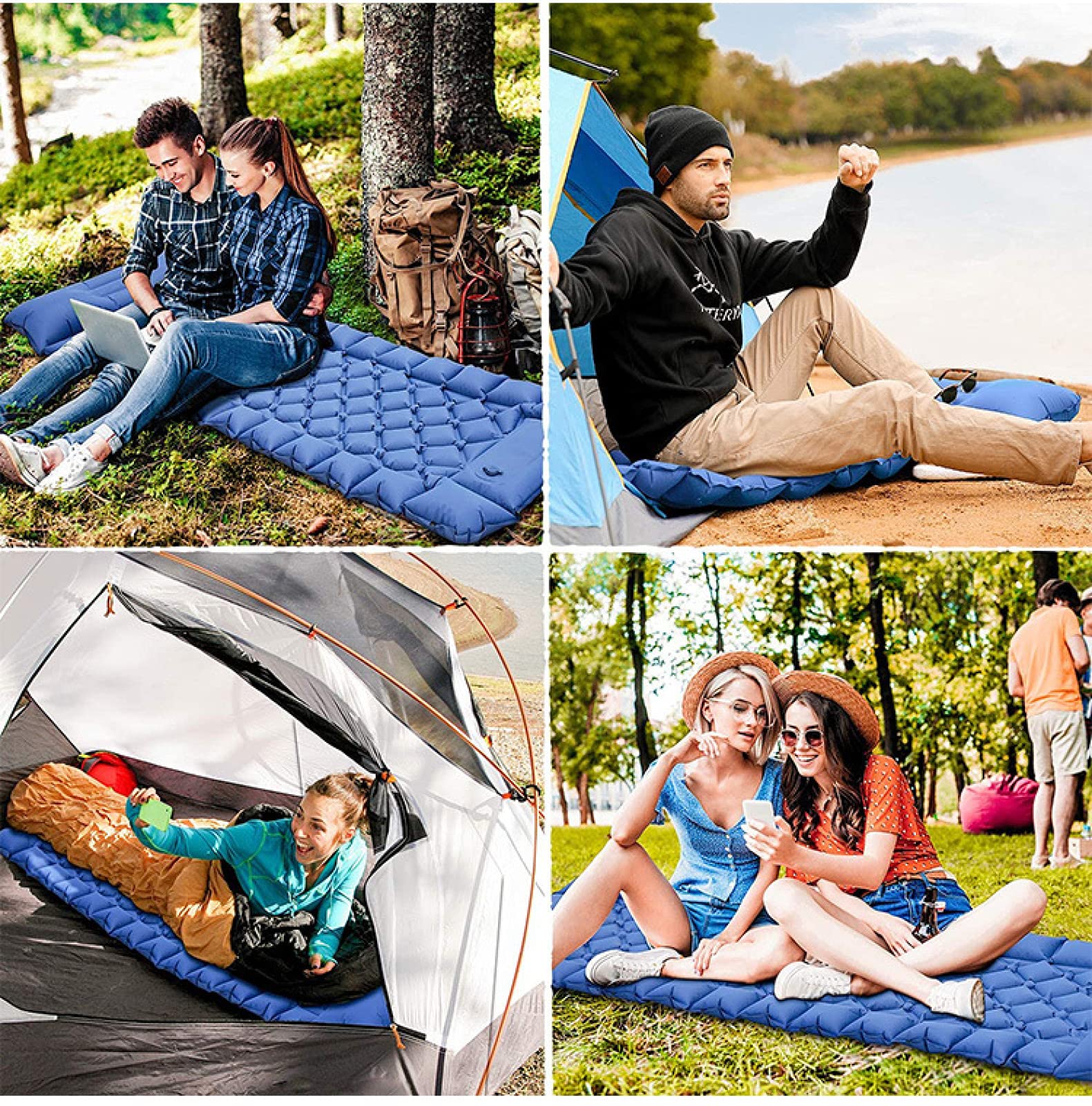 ZXCVB Esterilla Camping Autohinchable, Colchoneta Inflable Ultraligera Y Portátil Esterilla Camping,para Camping, Portátil Y Plegable Almohadilla 190 * 56 * 6cm