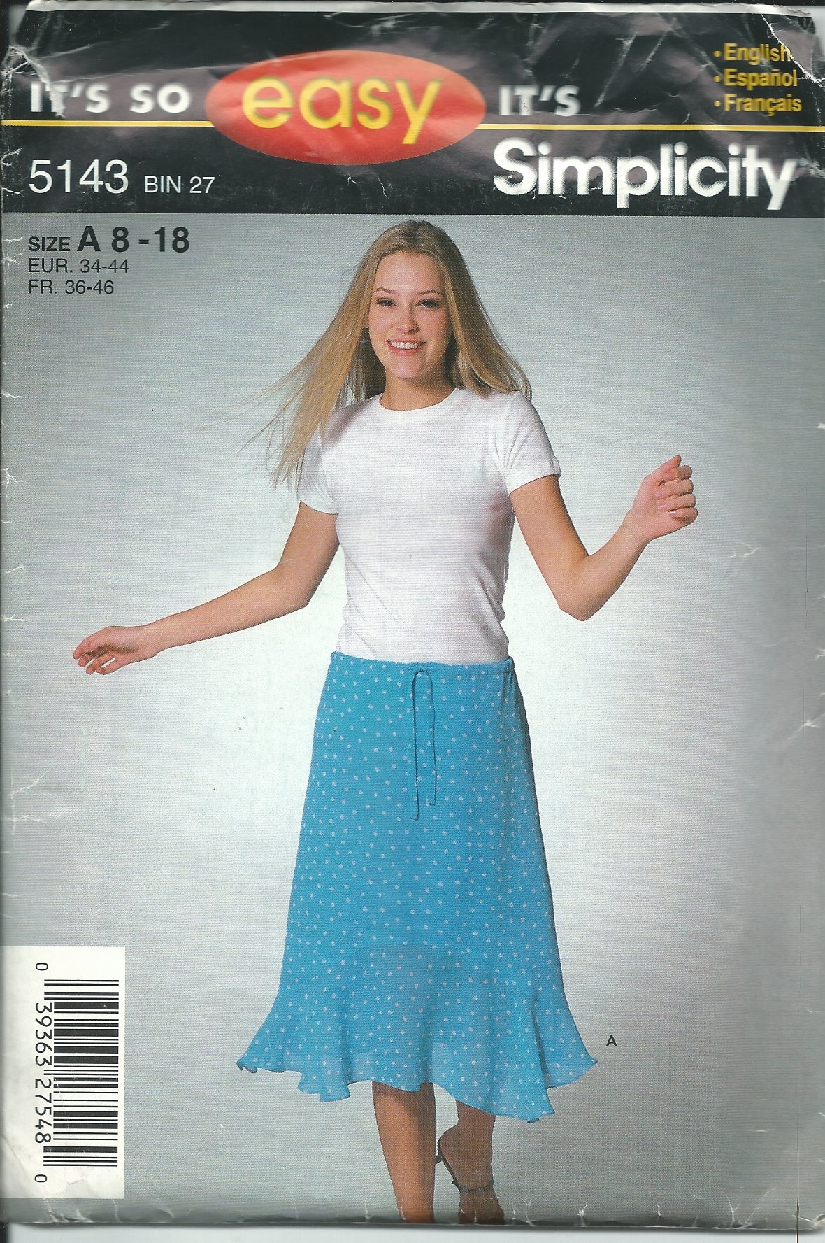 Patron couture jupe femme Simplicity 5143A taille 36 38 40 42 44 46