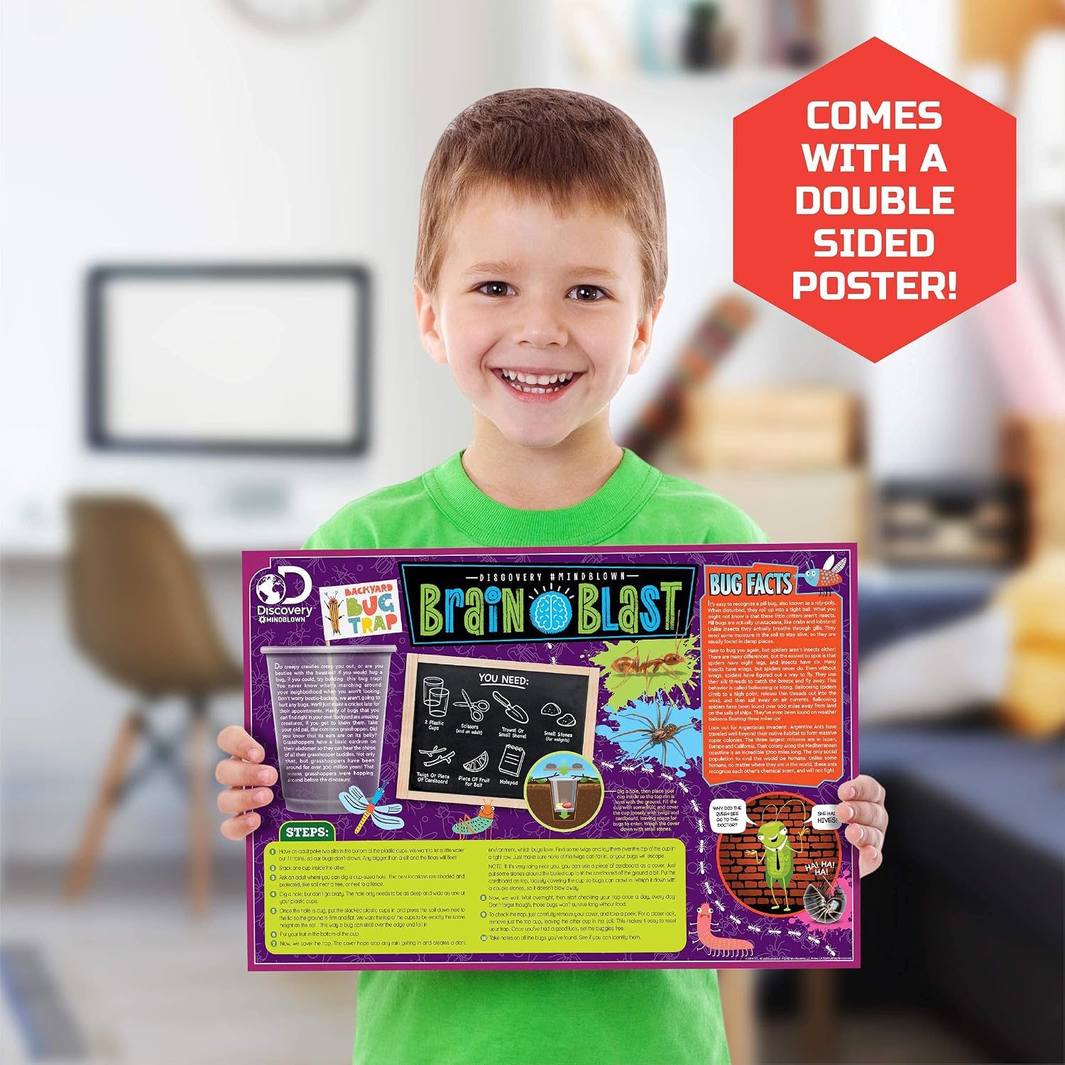 Discovery #MINDBLOWN 15 Piece Dinosaur 3D Fossil Dig Excavation Kit, T-Rex Skeleton Puzzle, Dig for Bones with Included Tools