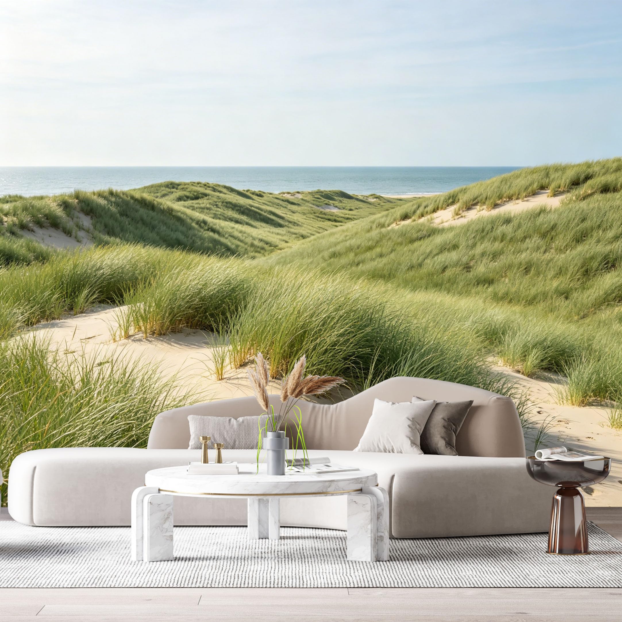Custom Size Wall Murals Coastal Landscape Ocean View Sand Dunes Beach Seascape SelfAdhesive Wall Fabric Removable Large Wallpaper for Photo Living Room