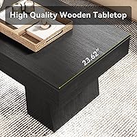 Vista 7 de LITTLE TREE - Mesa de café de granja, mesas de centro rectangulares de madera de 47 pulgadas con base gruesa, muebles modernos de cóctel y té