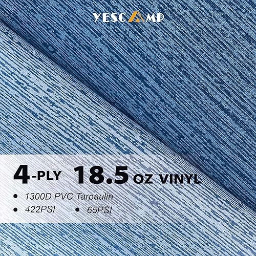 Miniatura 7 de YESCAMP - Repuesto de tela para toldo de autocaravana de 18.5 onzas, vinilo resistente. Toldo universal para exteriores para cámperes, remolques y