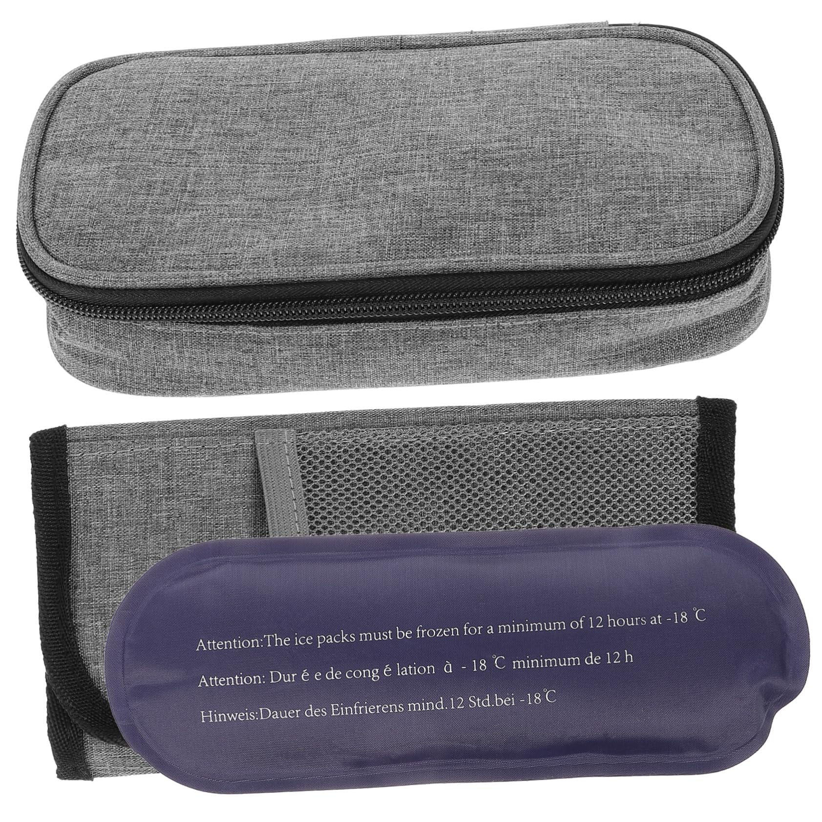 FRCOLOR 4 Stück Tragbare -kühlbox Unterstützung Reisen Isoliert Fall Tasche Gürtel Genehmigt Cooler Reisekoffer Tragen Pflege Tragbarer Medizinkoffer Gefrierbeutel Polyester Grey