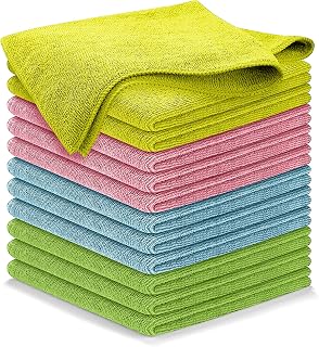 Microfiber Cleaning Cloth - 12Pcs (16x16 inch) High Performance - 1200 Washes, Ultra Absorbent Microfiber Towels for Cars Weave Grime & Liquid for Streak-Free Mirror Shine - Microfiber Cloth