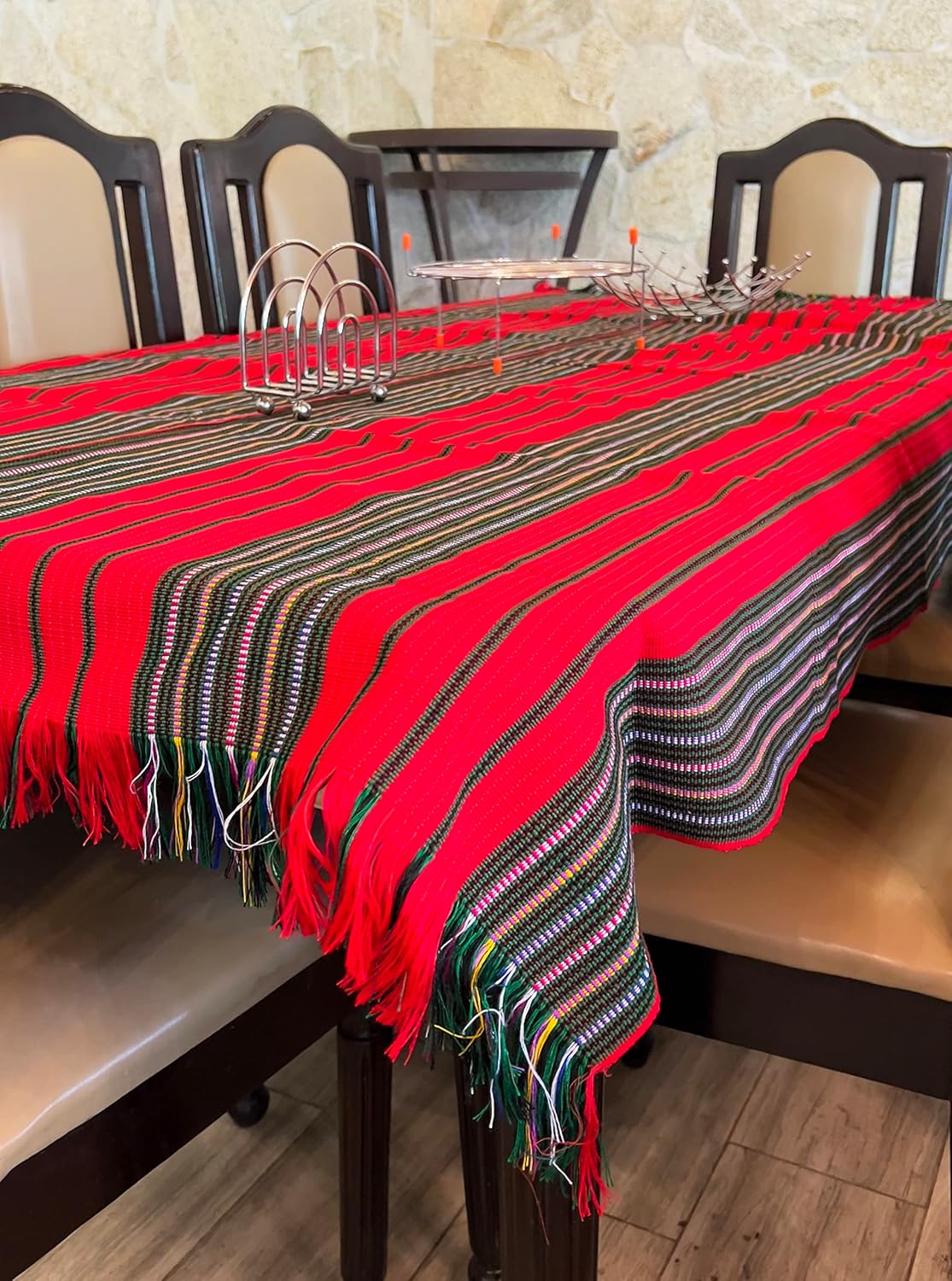 DAS GUATEMALA Christmas Hand Woven Guatemalan Table Cloth