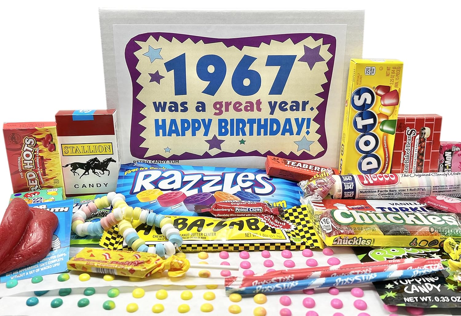 RETRO CANDY YUM 1967 57th Birthday Gift Box of Nostalgic