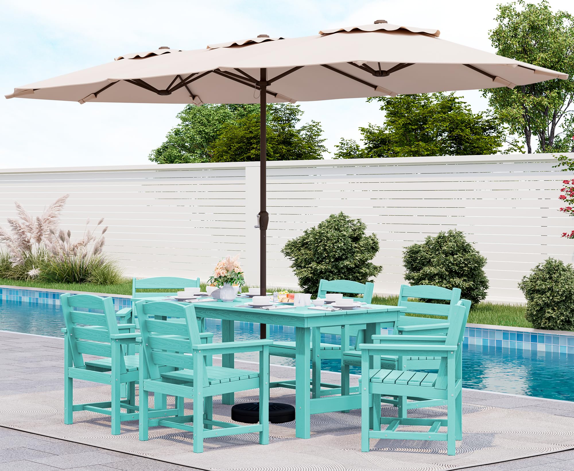 Amazon.com: SERWALL 8-Piece Patio Dining Sets with 15FT Double