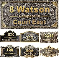 Vista 38 de Placa personalizada de dirección de casa de 12 pulgadas, números fundidos para exteriores, placa de señal de dirección personalizada con nombre