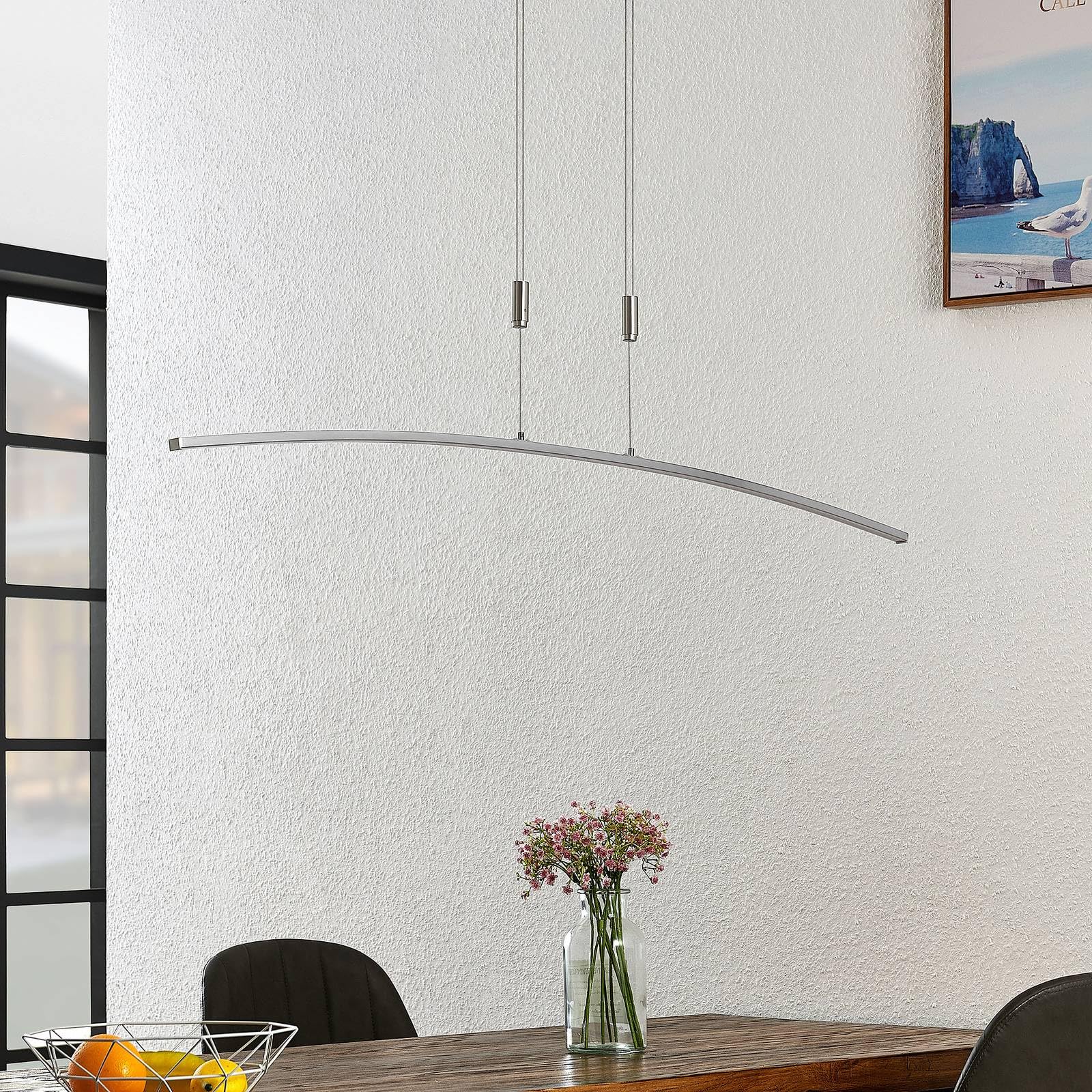 Lindby LED Phillie dimmbar (Modern) in Alu aus Metall (1 flammig,) Wohnzimmerleuchte