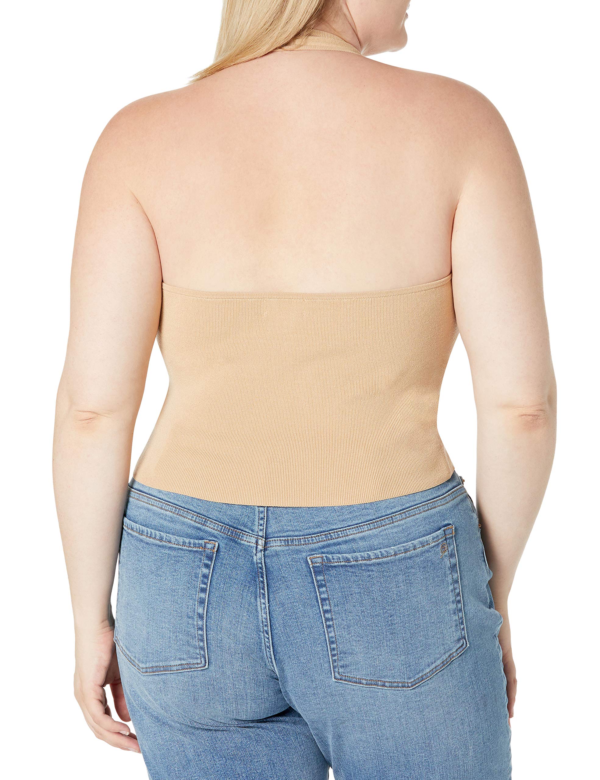 The Drop Women's Greta Square Neck Bralette Sweater, Ginger, M