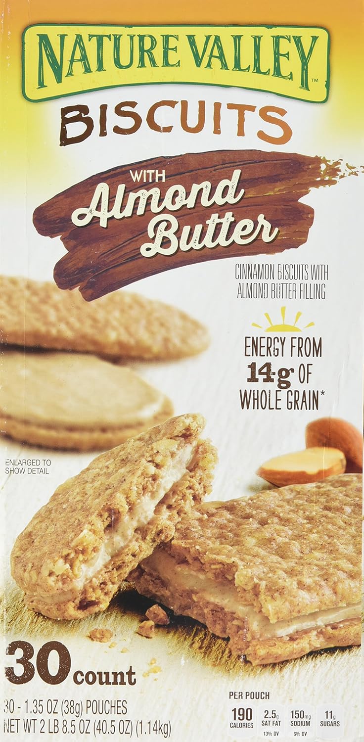 Nature Valley Sandwich Biscuit with Almond Butter (30 count), 1.35 oz/pouch