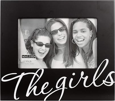 Malden International Designs The Girls in Cursive Words Picture Frame, 4x6, Black