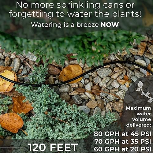 Miniatura 6 de CARPATHEN Emisores de riego por goteo – 12 cabezales de riego por goteo para tubos de riego por goteo de 1/4 de pulgada + tubo de riego por goteo de