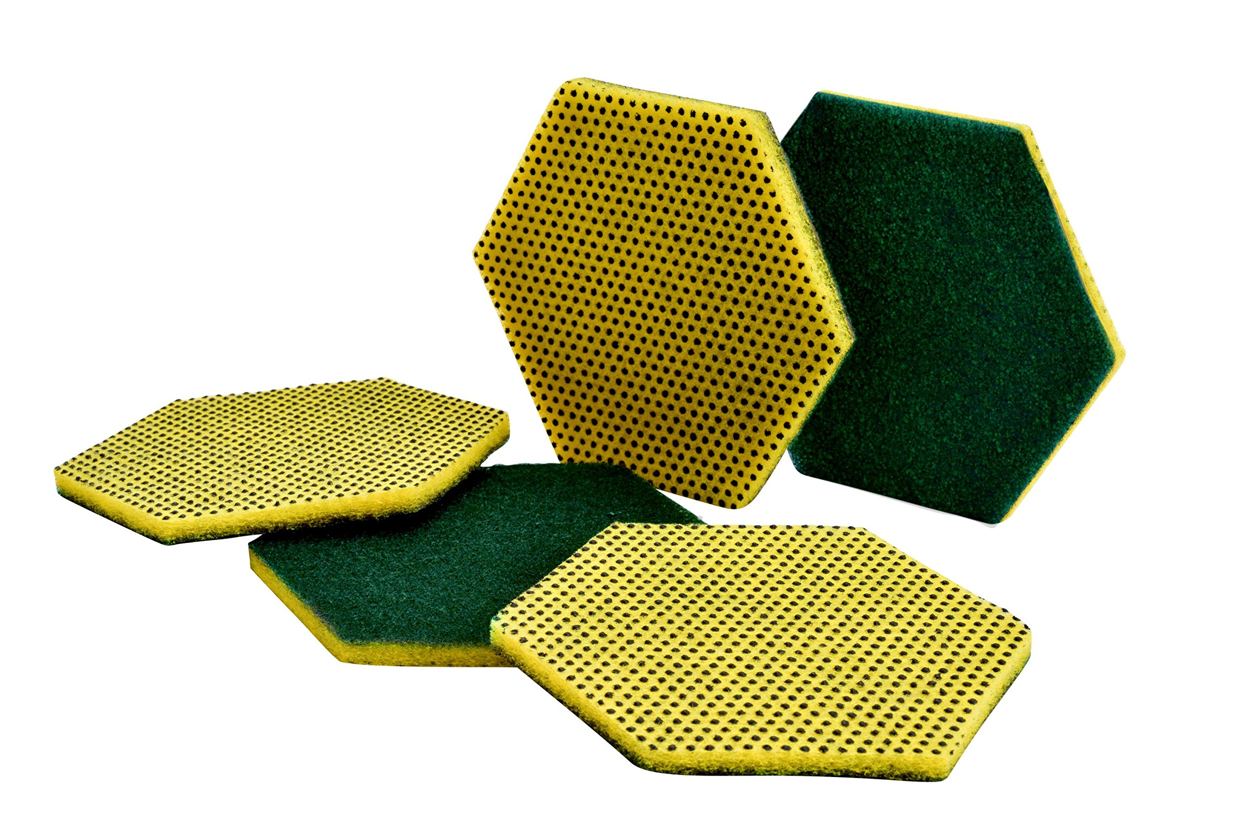 Fibra abrasiva a doppia funzione Scotch-Brite 96HEX, verde/giallo, 147x127 mm, 15/confezione