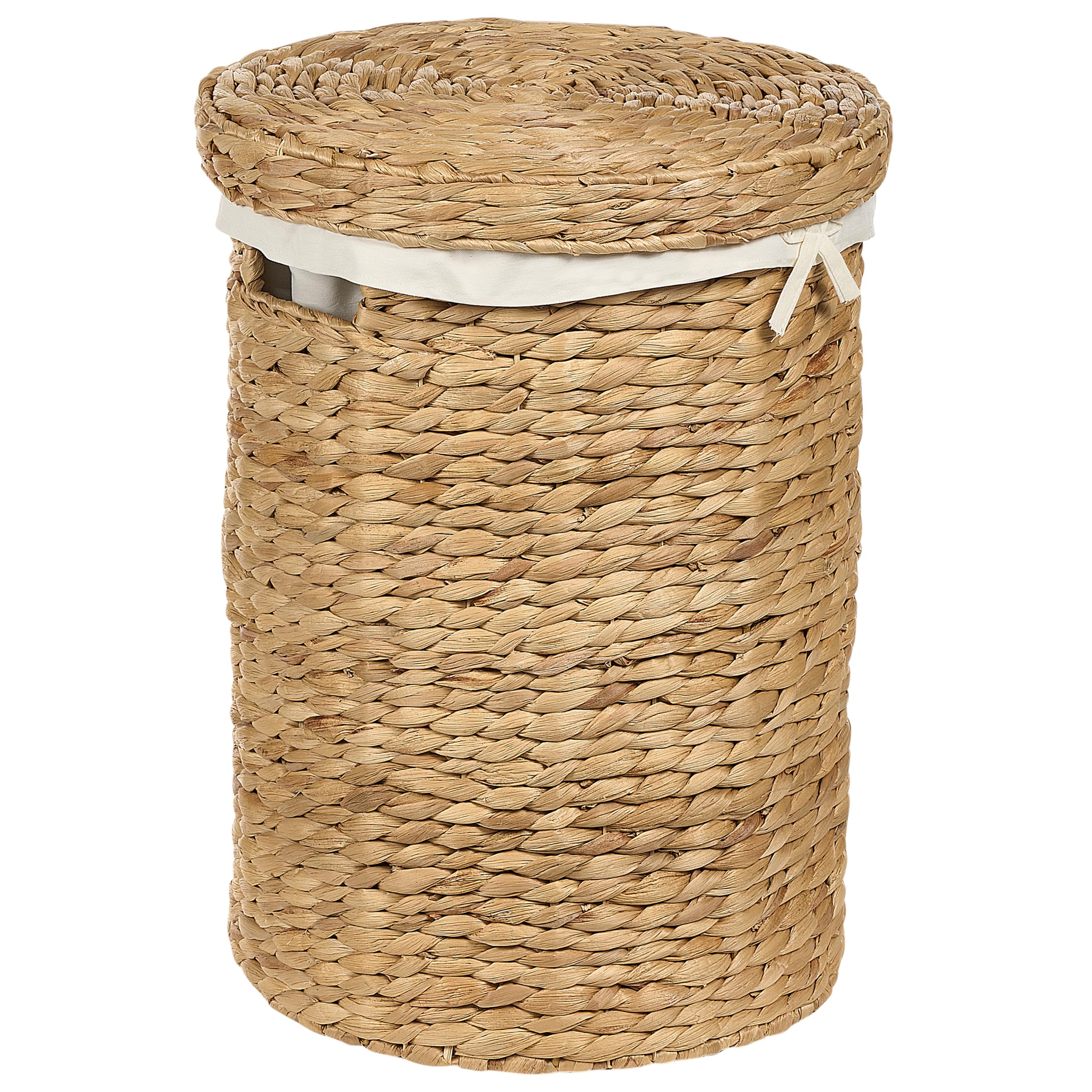 Korb aus Wasserhyazinthe natürlich/beige rund 2er Set Wäschekorb Danang