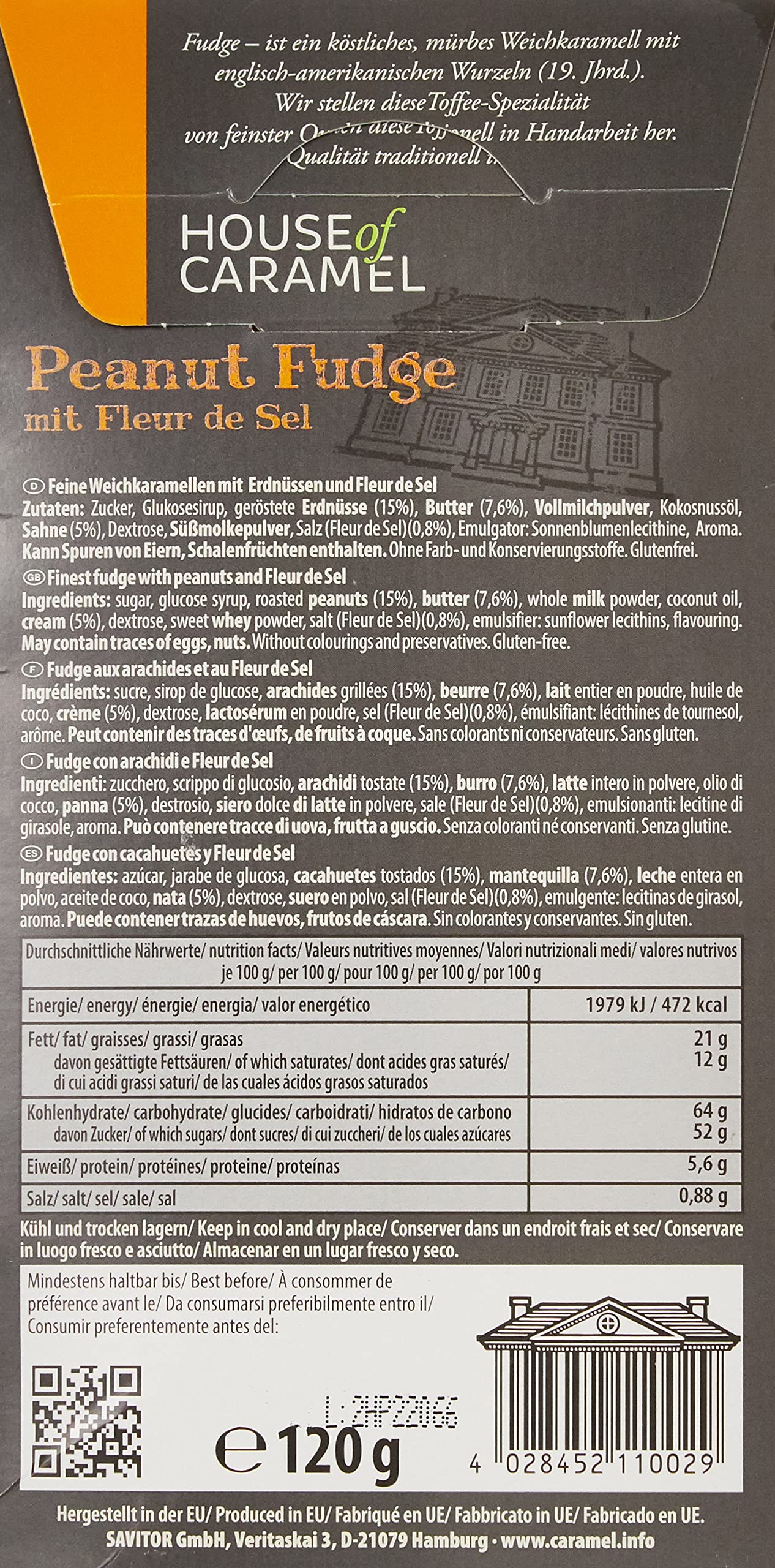 House of Caramel Fudge De Cacahuete Con Flor De Sal 120 g