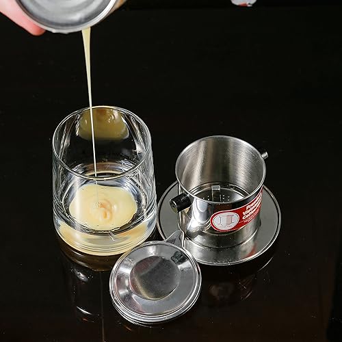 Miniatura 5 de Juego de filtros de café vietnamita También se le conoce como cafetera vietnamita o prensa extragrande, Acero inoxidable