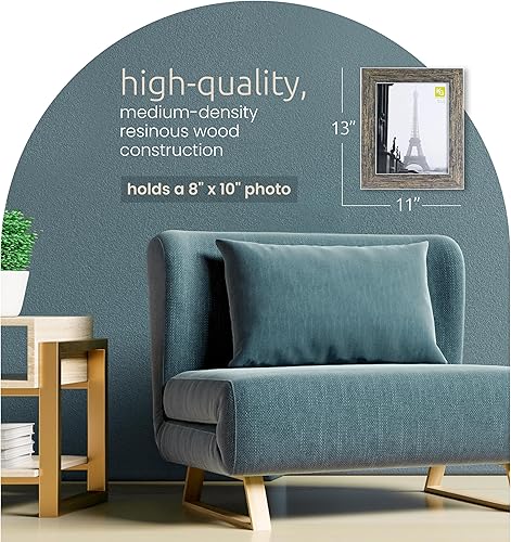 Miniatura 2 de Kiera Grace Emery Resin - Marco de fotos único de granja, 8 x 10 pulgadas, gris desgastado