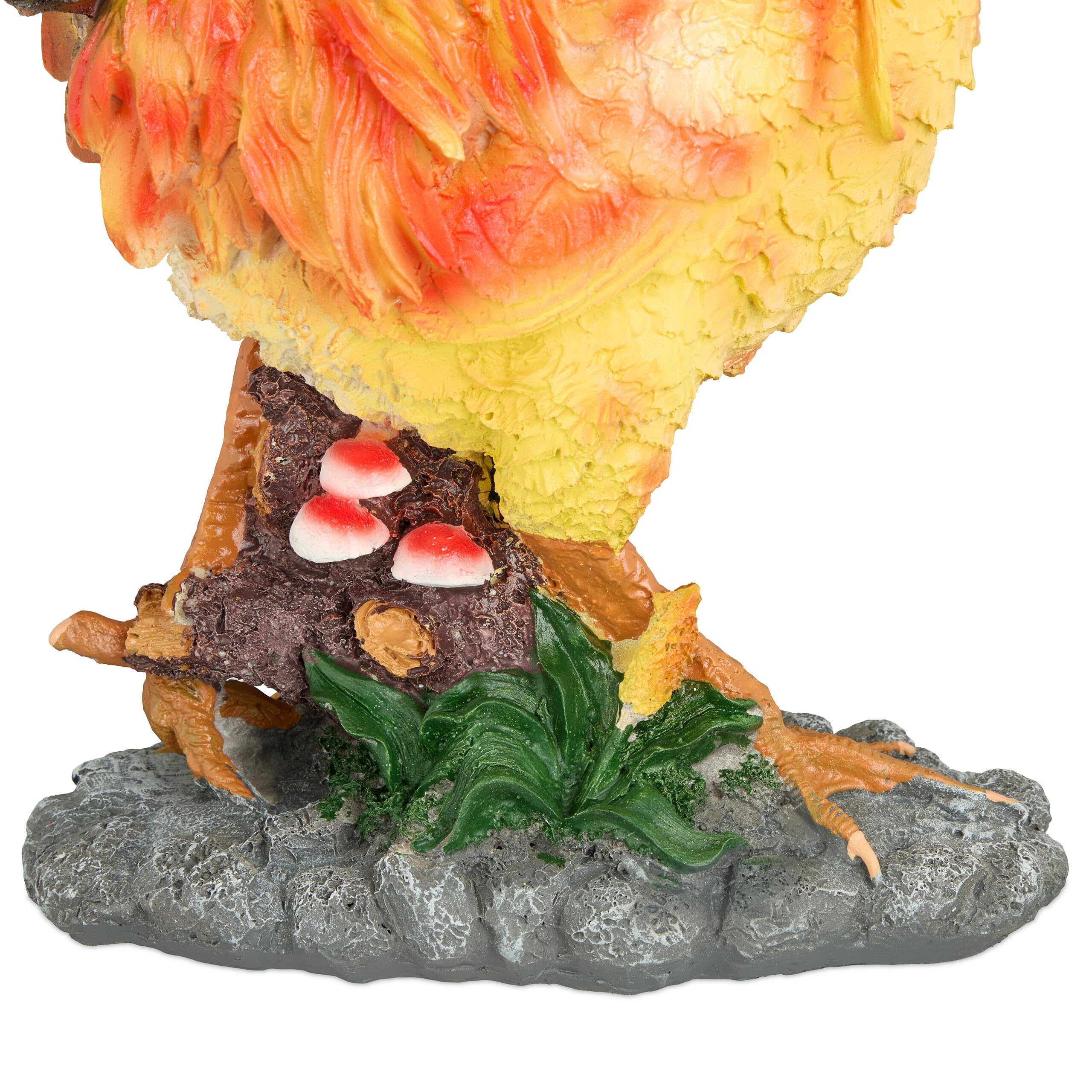 Relaxdays Statua da Giardino a Forma di Gallo, Figura Realistica in Poliresina Resistente alle Intemperie, Colorato