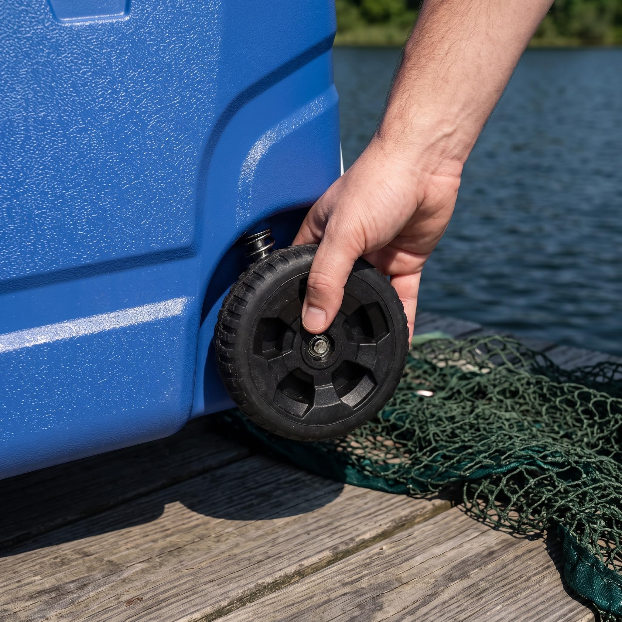 Ghiacciaia Portatile 65L con Ruote, Contenitore Termico Passivo per Pesca e Campeggio