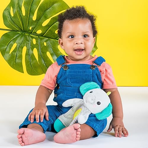 Miniatura 6 de Bright Starts Snuggle  Teethe - Juguete de dentición para bebés elefante tela arrugada a partir de 0 meses