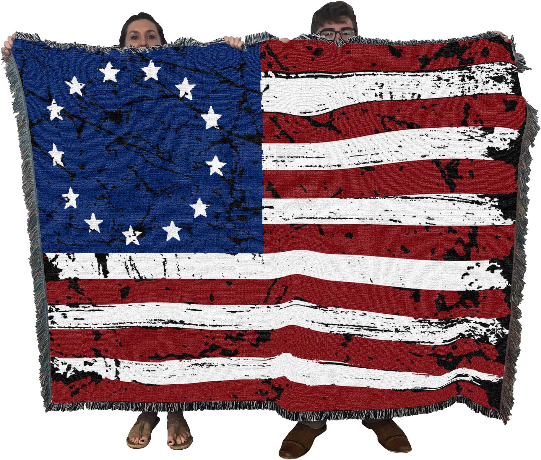 Pure Country Weavers United States Betsy Ross 13 Colonies American Flag Blanket - Gift Tapestry Throw Woven from Cotton - Made in The USA (72x54)