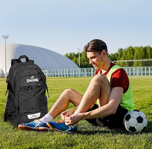 Miniatura 5 de Mochila de Fútbol Spalding, Bolsa Deportiva con Compartimento para Balones y Zapatos, Uso para Bolsas de Atletismo, Balón Deportivo de Baloncesto