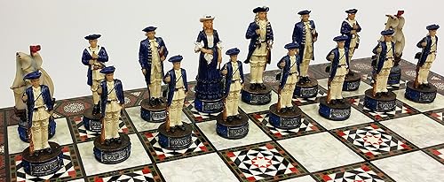 Miniatura 8 de HPL Juego de ajedrez pirata piratas vs Royal Navy con tablero de color mosaico de 17 pulgadas