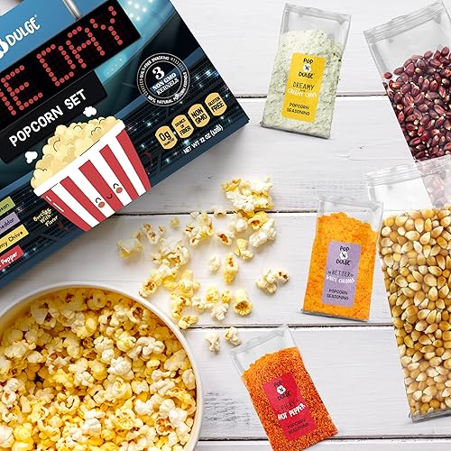 Miniatura 12 de Regalos de Navidad para la noche de cine, juegos de regalo de cestas de regalo de palomitas de maíz, 5 granos gourmet sin OMG y 5 sabores