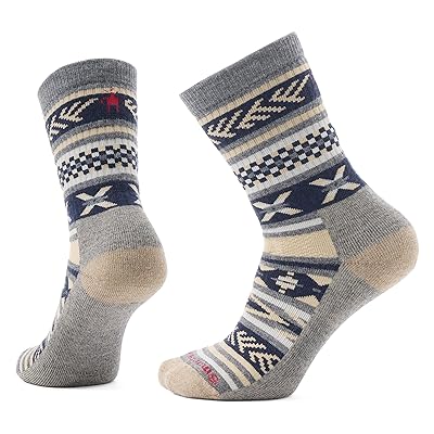 Smartwool Everyday Cabin Games Crew Socks Knee High Socks Shoes Medium Gray