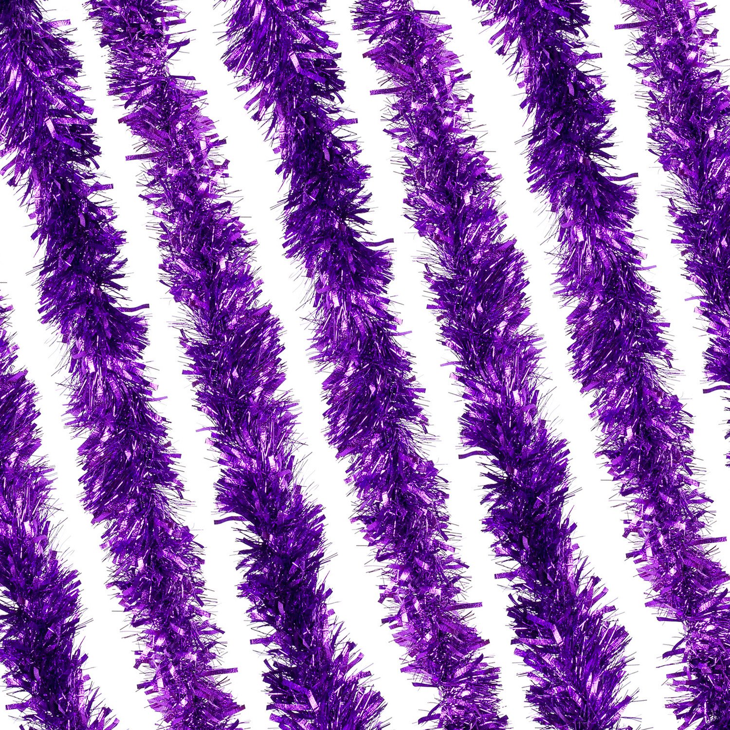Rocking Party Purple Rockparty Luxury Thick Wide Metallic Christmas Tinsel – Festive Holiday Garland Decoration For Xmas Tree, Home, Office & Party Décor - (2 Meters, )