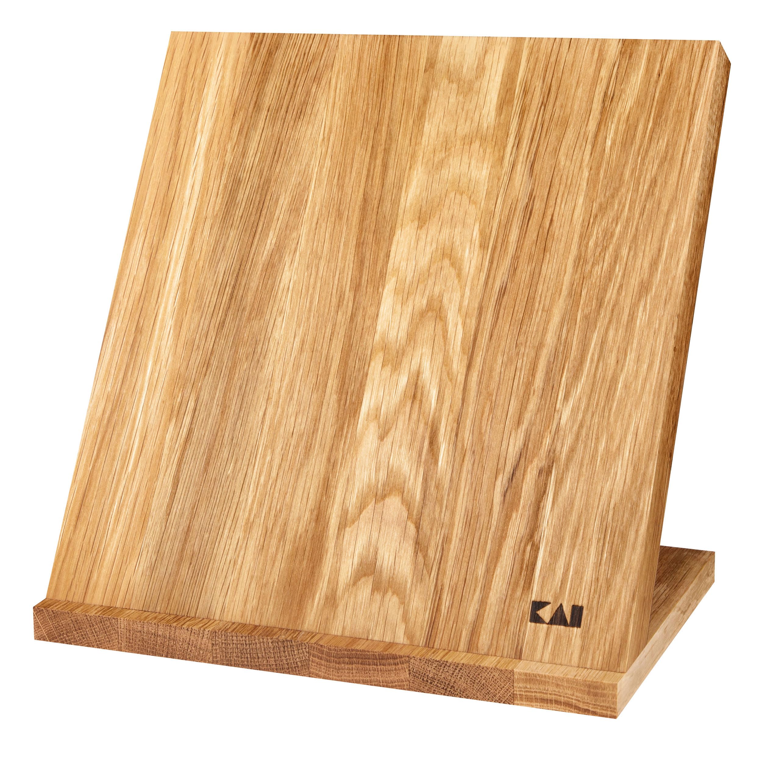 KAI Support à couteaux magnétique à poser en chêne - bois haut de gamme - pour 4 couteaux - dimensions 26 x 17 x 25,3 cm - planche magnétique pour couteaux