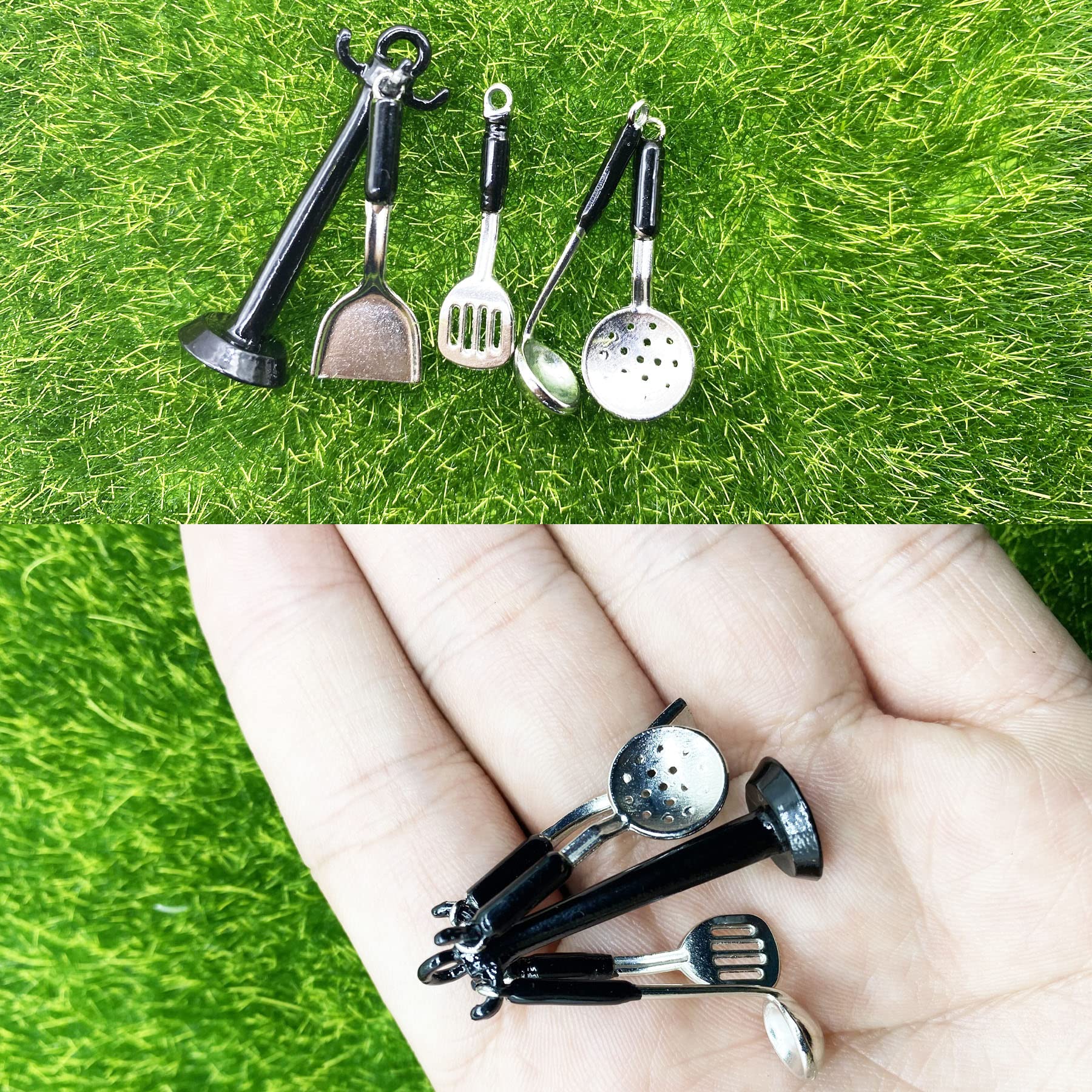 Cayway Miniaturowe akcesoria kuchenne miniaturowe akcesoria kuchenne mini akcesoria do żywności Mini garnek naczynie nóż widelec do zabawy zabawki spożywcze