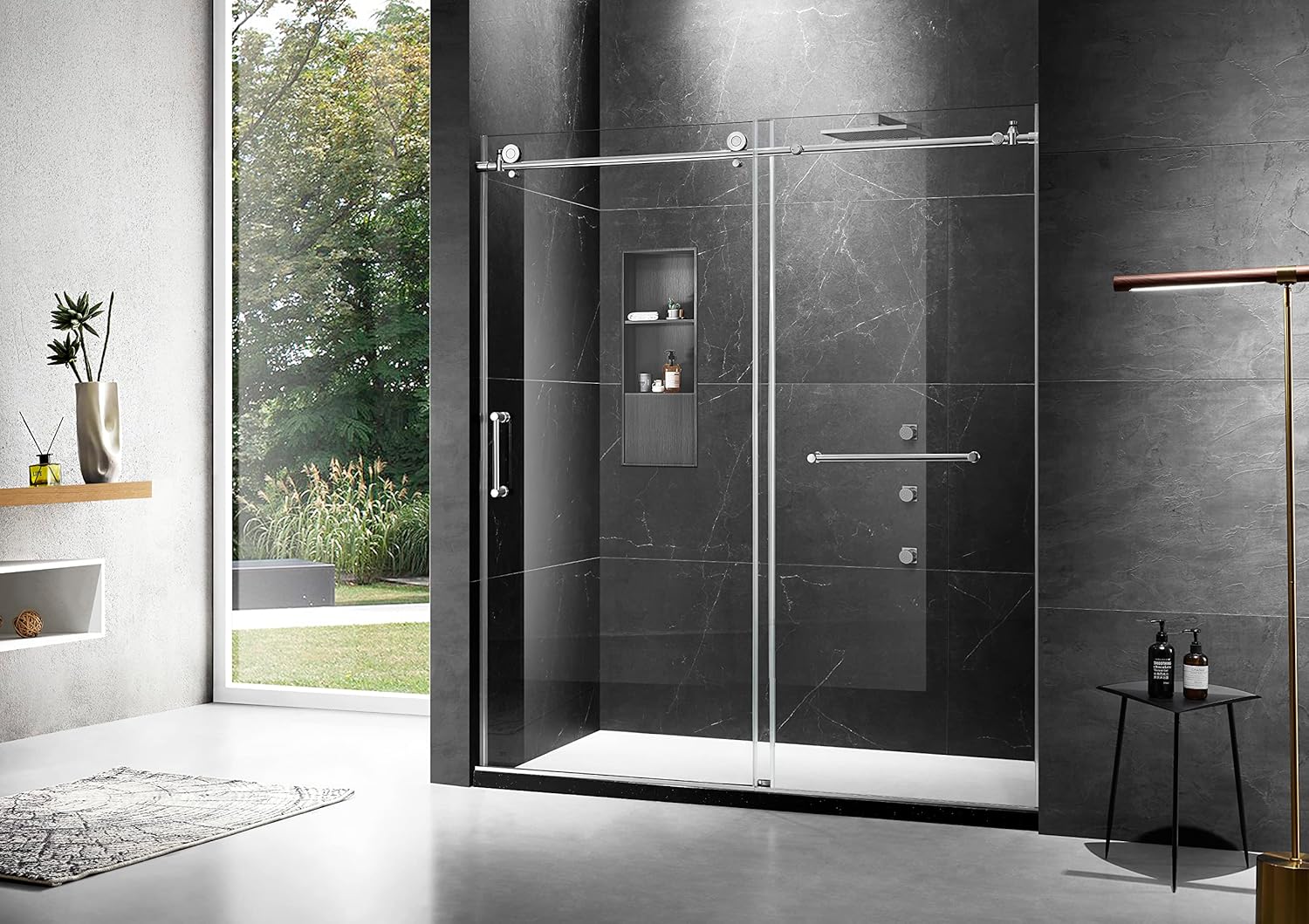 Elegant 54'' * 76'' Frameless Shower Door (Chrome)