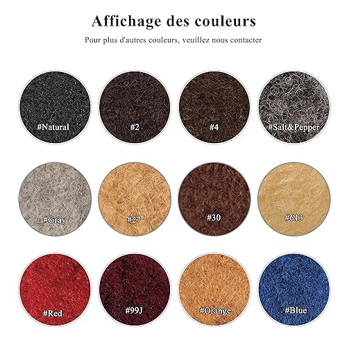 Miniatura 4 de Cabello humano Afro Kinkys de 8 pulgadas para extensiones de rastas, extensiones de reparación, torsión y trenzado se puede decolorar y teñir (8