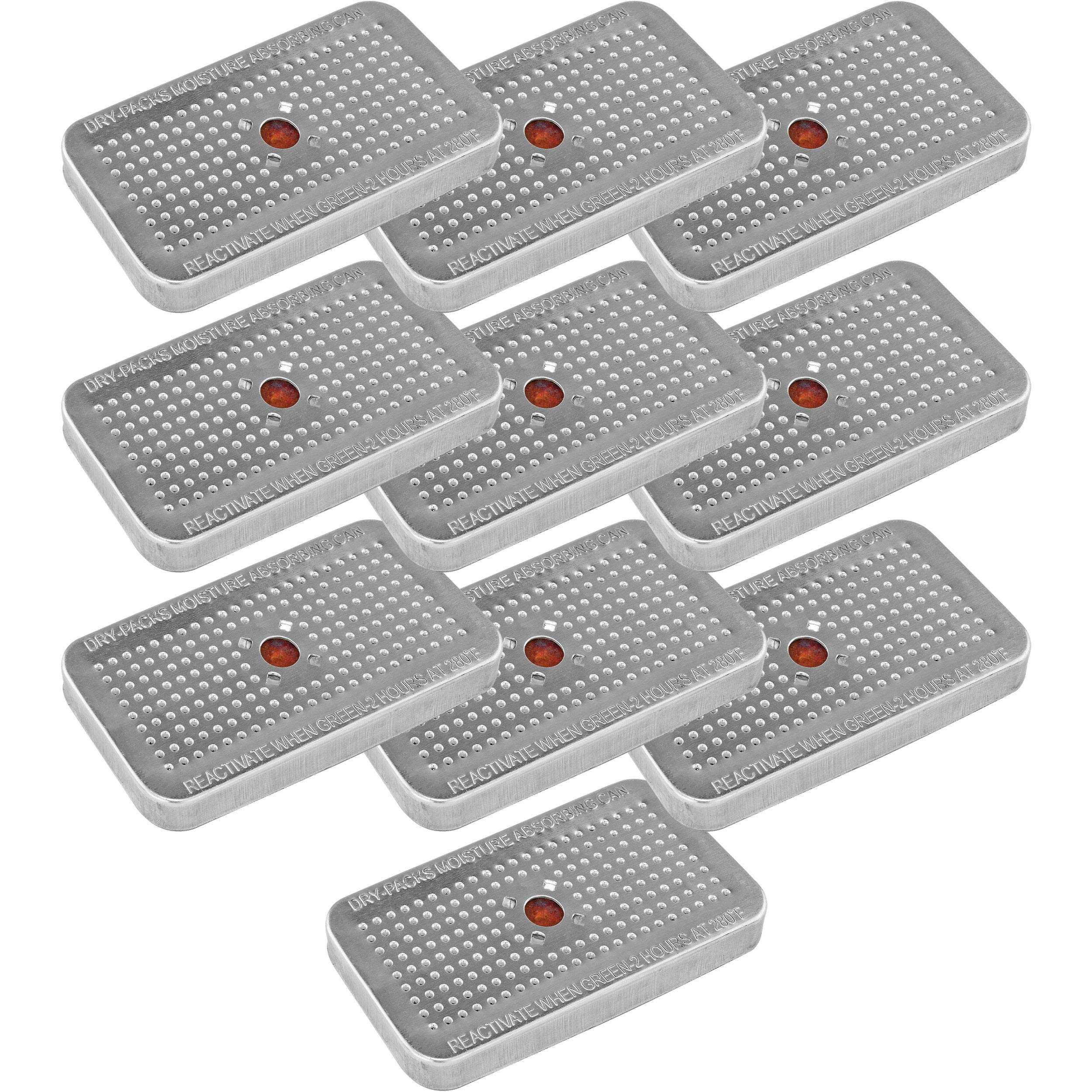 Dry-Packs 40gm Indicating Silica Gel Aluminum Canister, Pack of 10,Silver