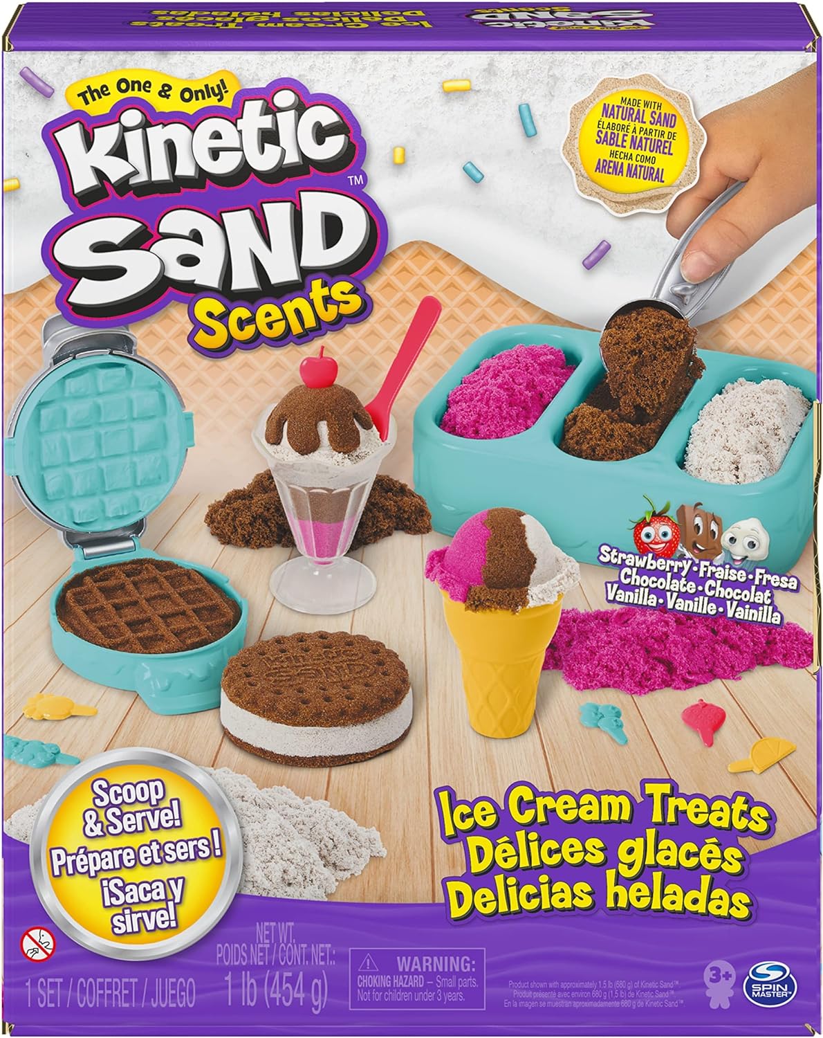 Kinetic Sand Ice Cream Treat Playset & 2.5lb Green Sand