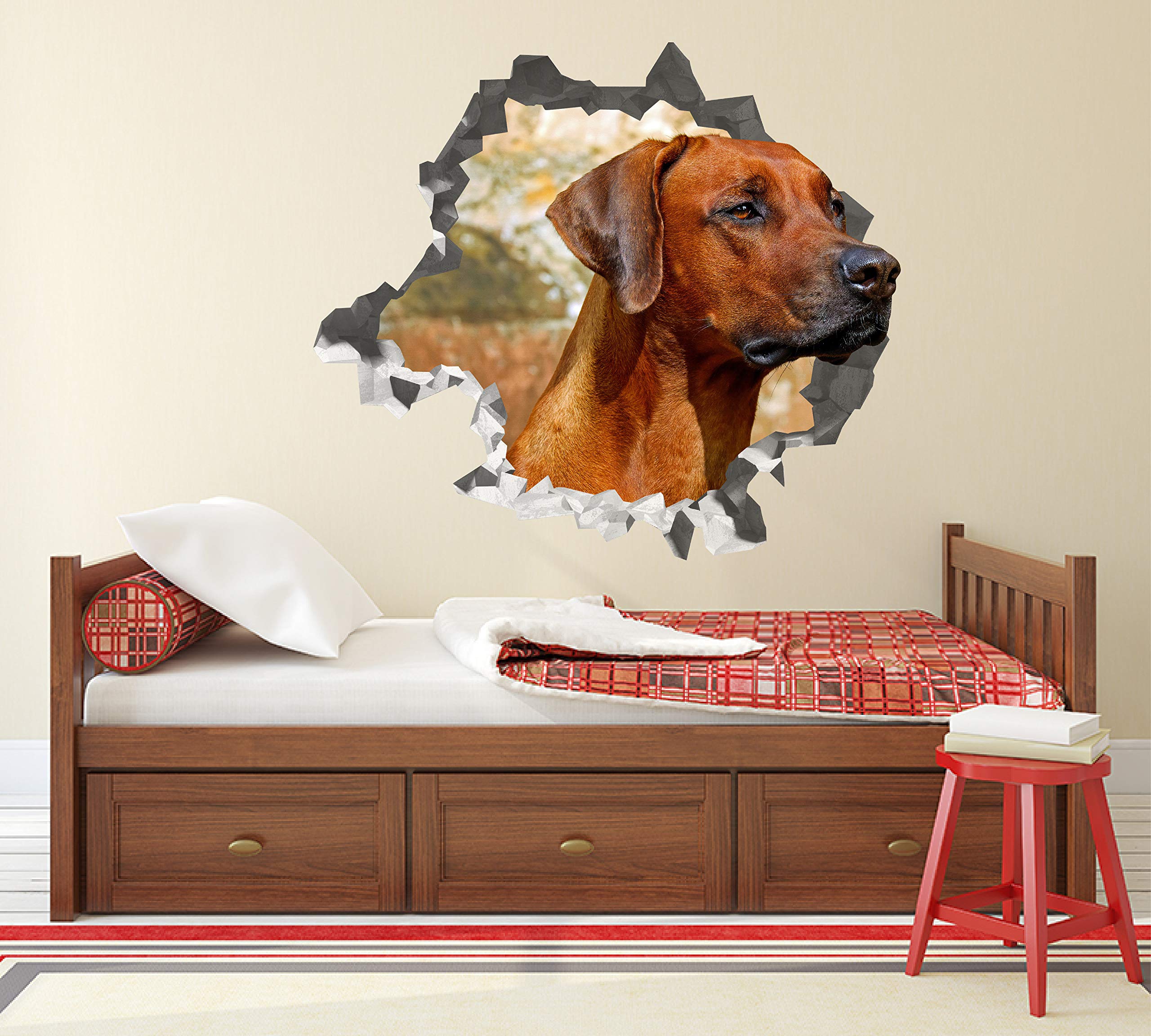Perro Curioso Pegatina - Calcomania Animales - Decoración de Cuartos Niños - Sticker de Perro - Decoración Infantil - JS375 (Grande: 102 cm x 91 cm)