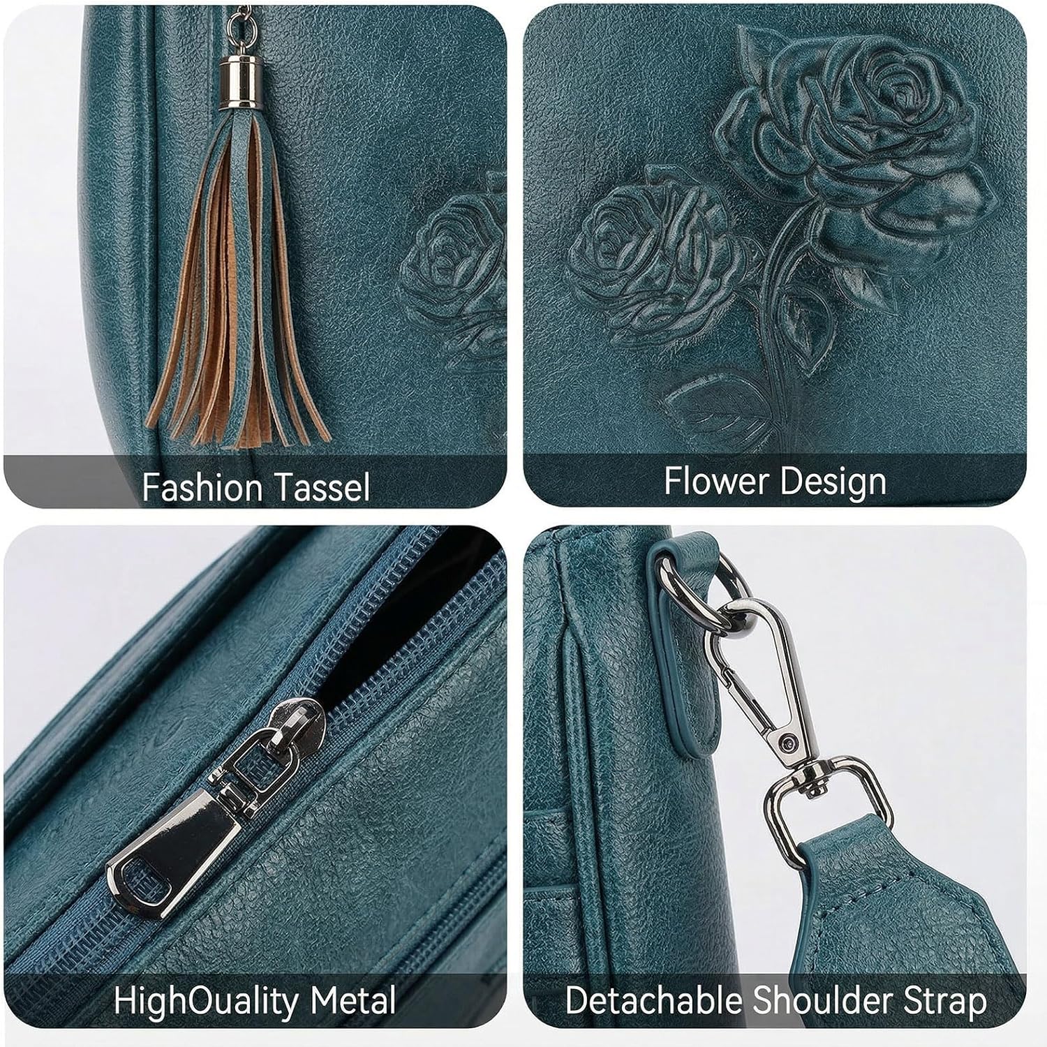 Crossbody Bags for Women Trendy Vegan Leather Hobo Purses Embossed Shoulder Handbag Lightweight Travel Purse