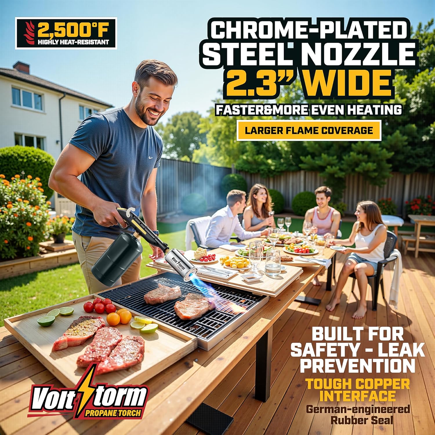 Cooking Torch Kitchen Blow Torch - Grill Gun Propane Torch with Upgraded Ignition System, Adjustable Flame, Culinary Torch, Sous Vide torch for Chefs Searing Meat, Steaks, Lighting Campfires, BBQ etc