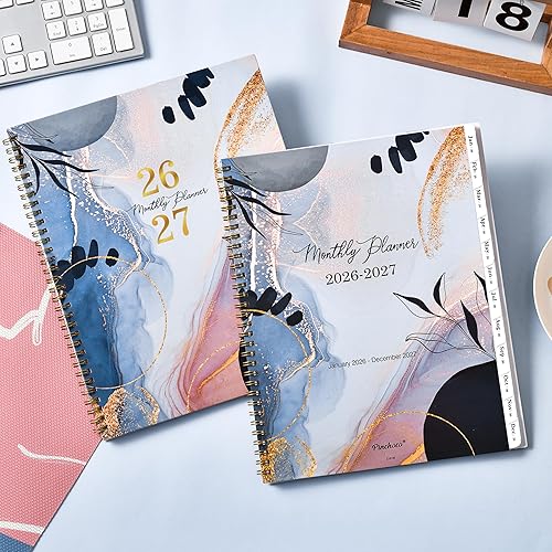 Miniatura 9 de Agenda mensual 2026-2027  enero 2026  diciembre 2027, 8.5 x 11 pulgadas, agenda mensual de 24 meses 2026-2027, agenda con pestañas, bolsillo