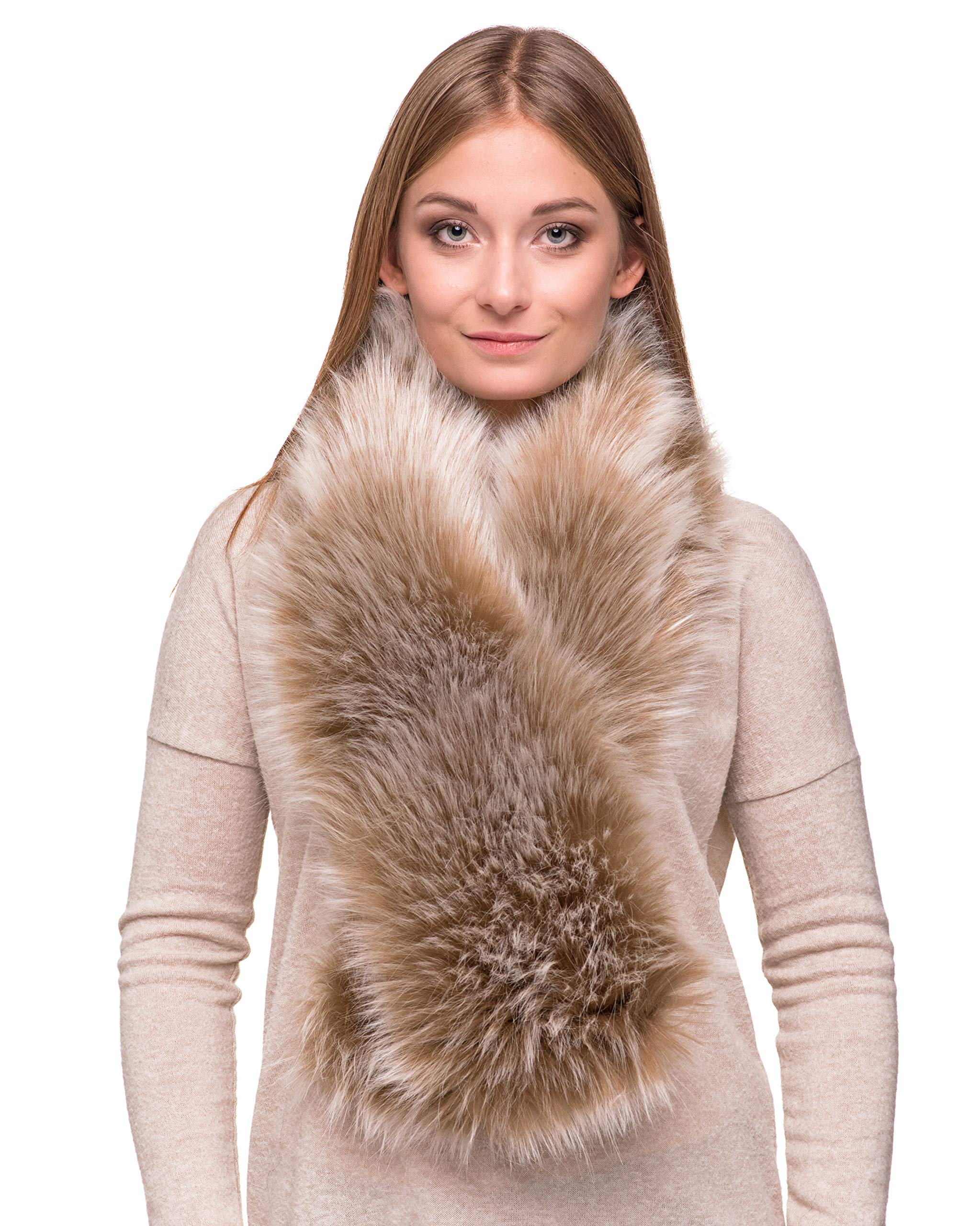 Futrzane Classic Bufanda - Cuellos de Pieles Sinteticos para Abrigo - Chal Pelo