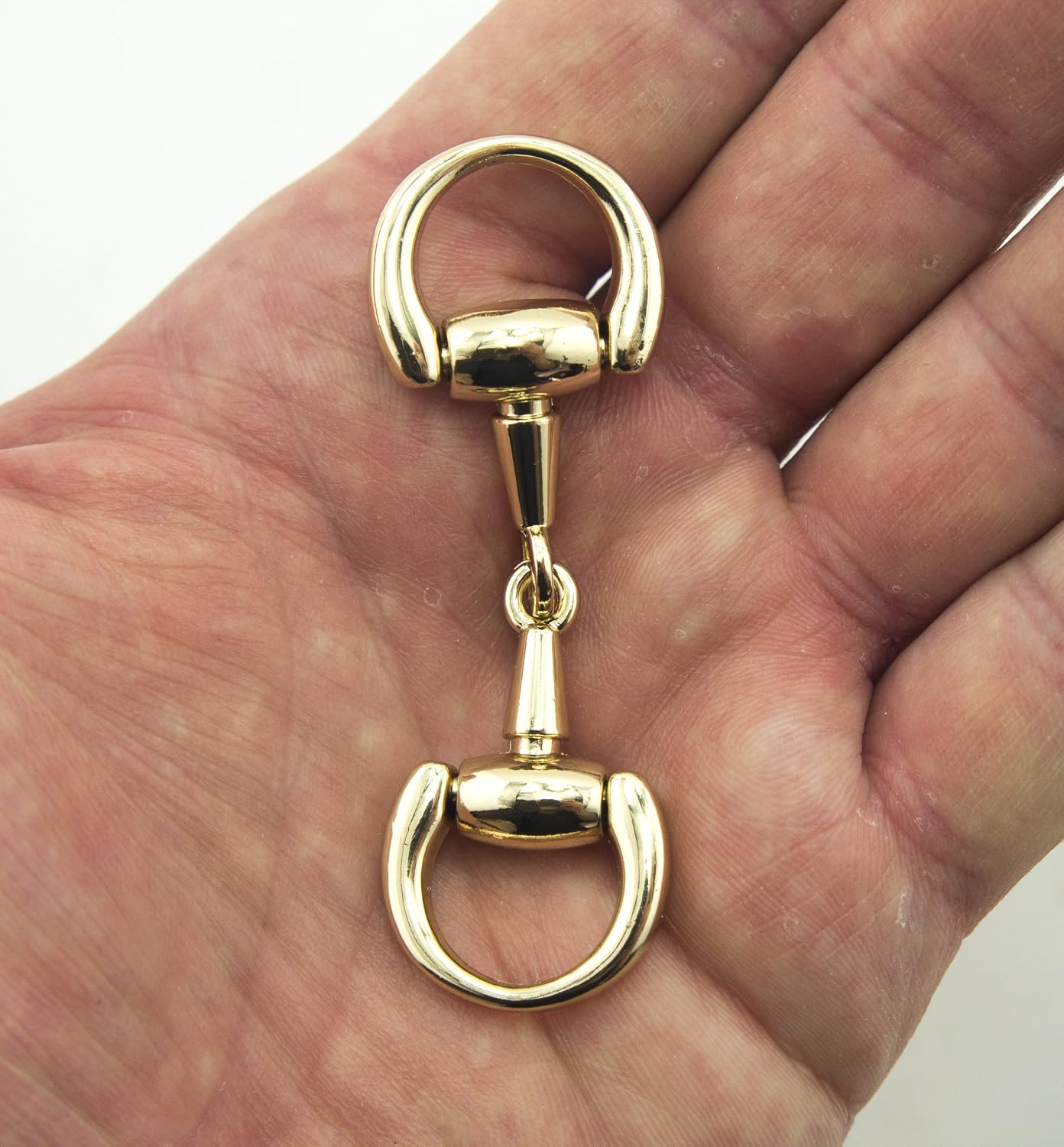 HAND¨ No. 1146 Pretty Polished Gold Equestrian Buckles for Shoes, Belts, Bags, Bracelets & Accessories - 71 mm - Set of 2