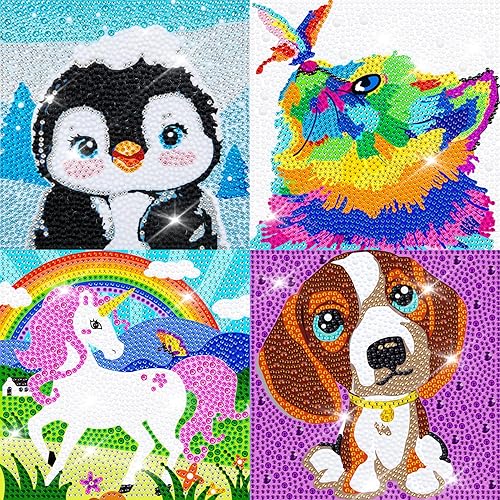 Kits de arte de diamantes 5D para niños principiantes, kits fáciles de artes y manualidades para niños de 8 a 12 años, juego de manualidades de