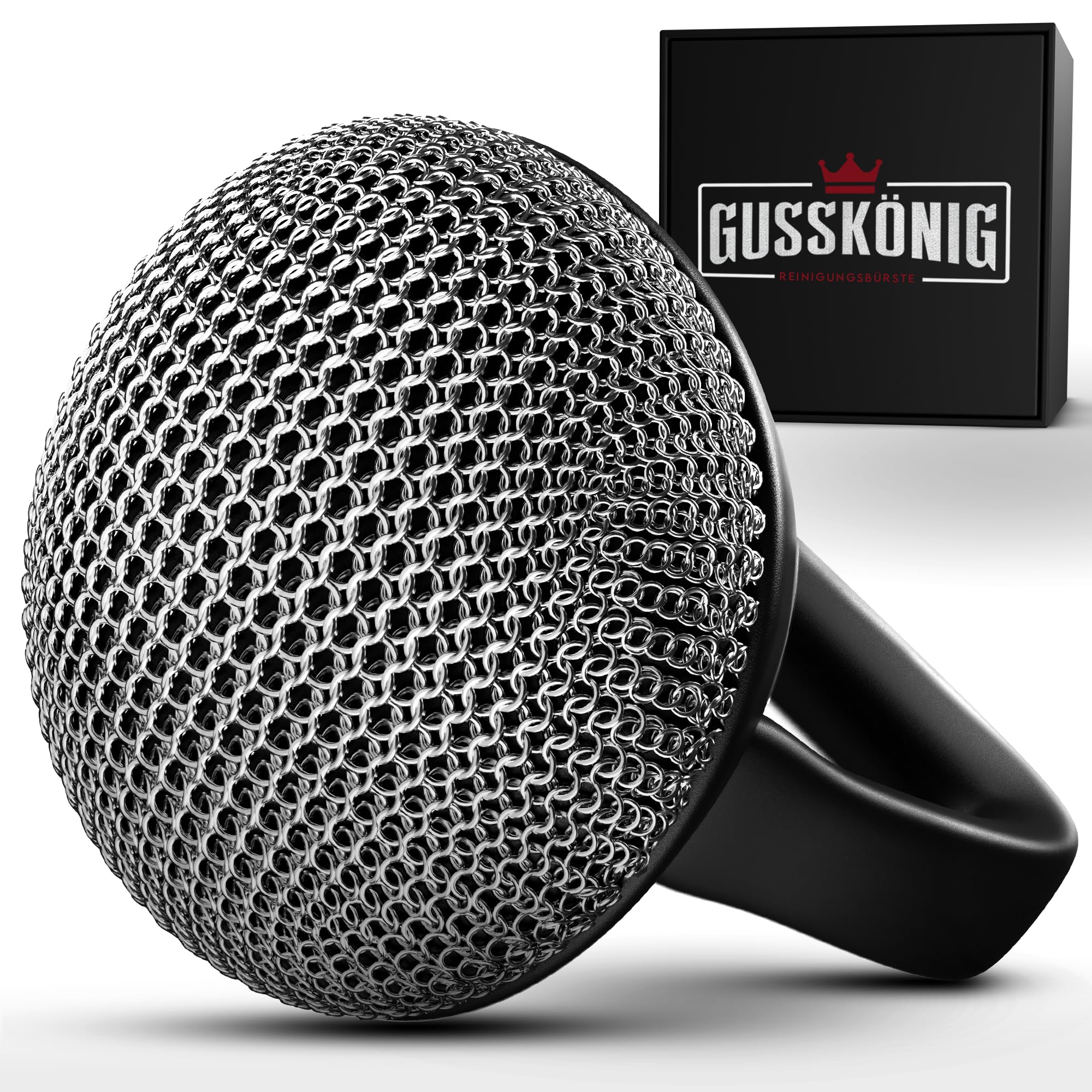 Gusskönig Gusseisen Ringreiniger- Hochwertiger Edelstahl Ringreiniger für Effektive und schonende Reinigung von Gusseisenprodukten - Schützt Patina