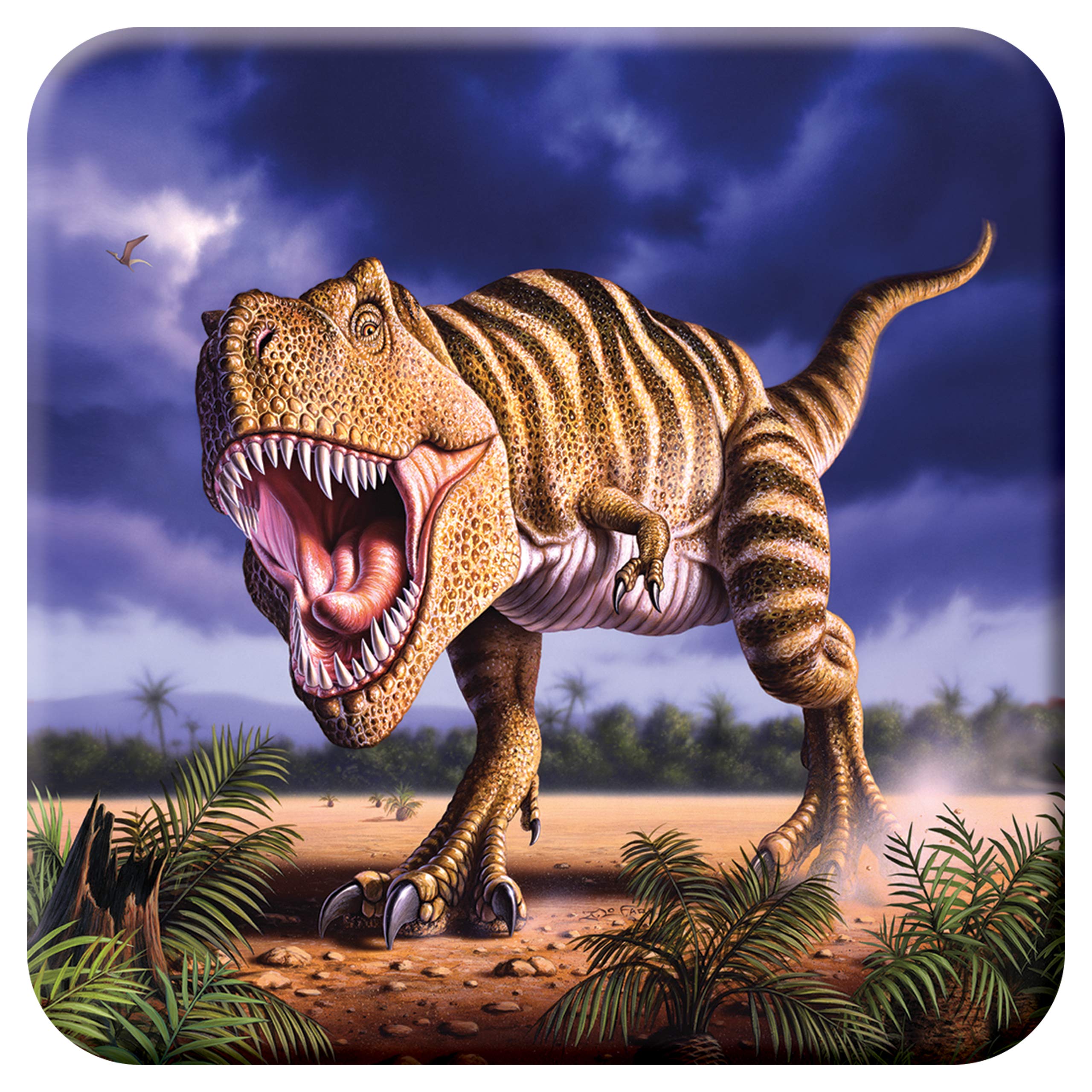 3D Livelife Women's Brown Rex Cork Coaster - From Deluxebase. Lenticular Dinosaur Drink Coasters. Funny Gifts For And Men. Cute Novelty Kitchen Gift Ideas And Decorative Home Accessories
