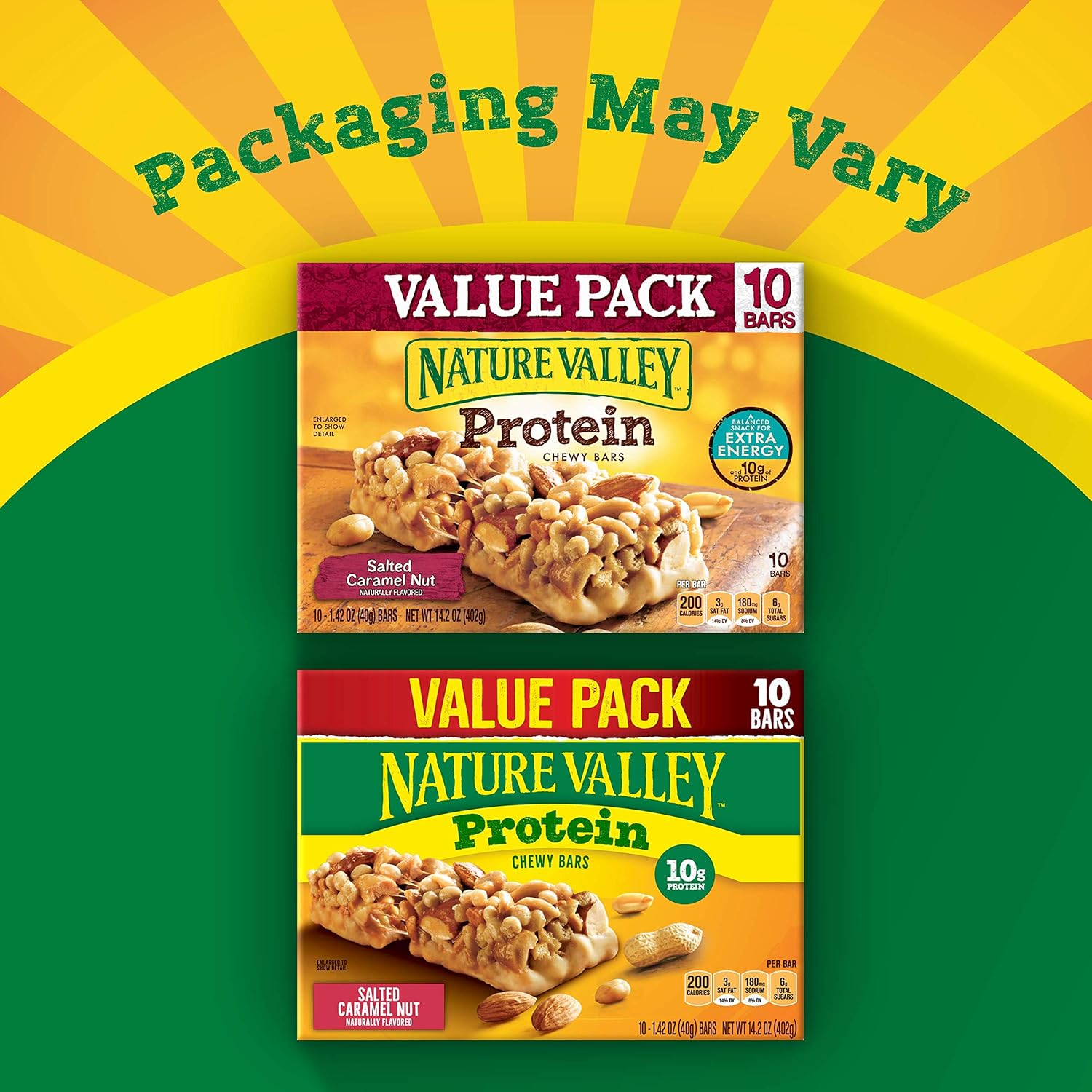Nature Valley Protein Granola Bars, Salted Caramel Nut, Snack Bars, 10 ct, 14.2 OZ (Pack of 8)